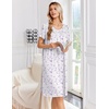 Ekouaer Nightgowns for Women Smocked Night Gown Short Sleeve Sleepshirts(Purple Blossom)