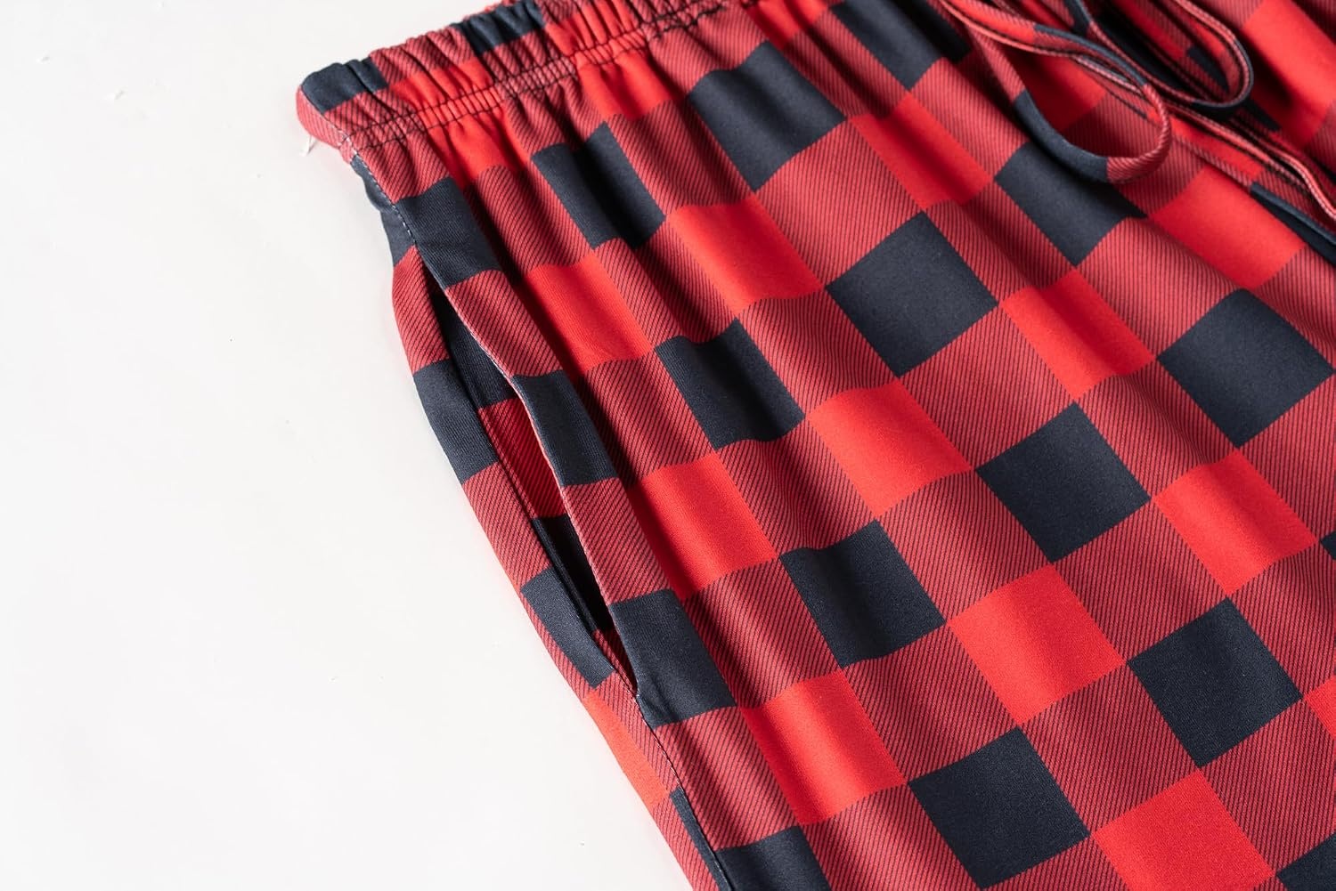image:imageEkouaer 3 PCS Capri Pajamas for Women Set Short Sleeve Pajama Lounge SetsBlack Red Plaid