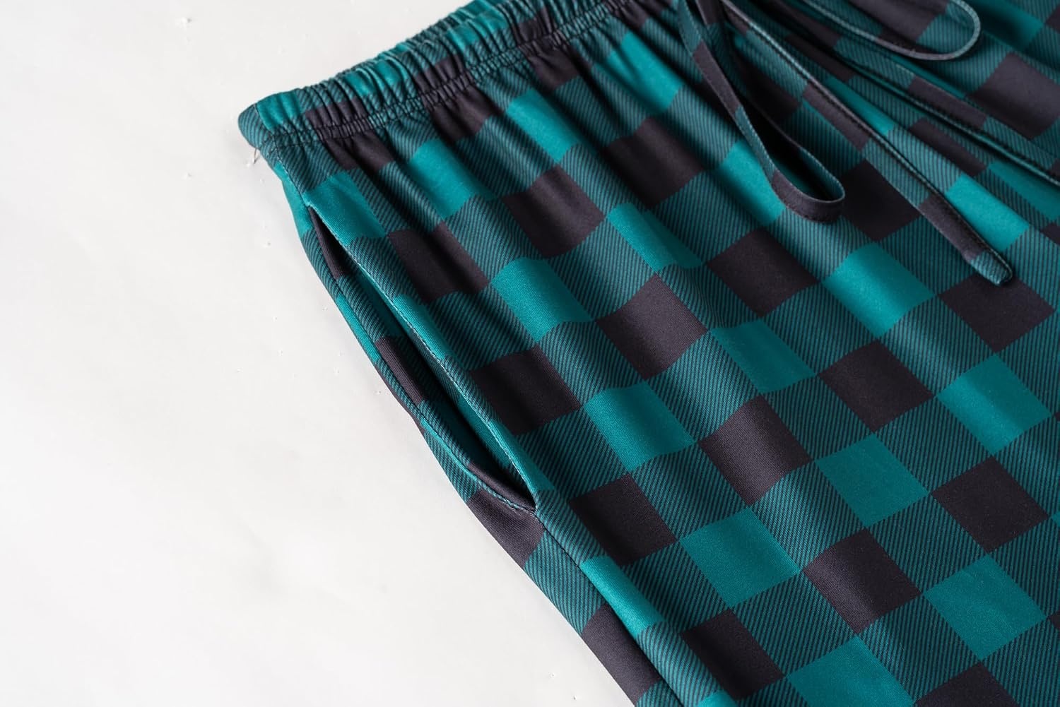 image:imageEkouaer 3 PCS Capri Pajamas for Women Set Short Sleeve Pajama Lounge SetsDeep Green Plaid