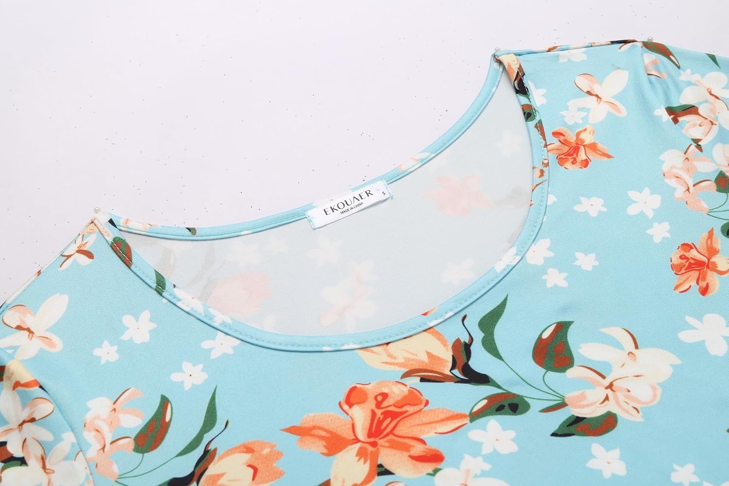 image:imageEkouaer 3 PCS Capri Pajamas for Women Set Short Sleeve Pajama Lounge SetsGreen Flowers