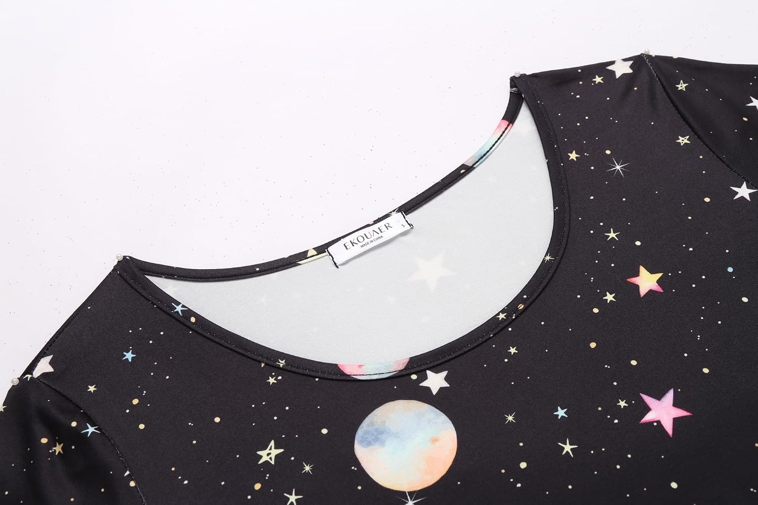 image:imageEkouaer 3 PCS Capri Pajamas for Women Set Short Sleeve Pajama Lounge SetsMoon and Star