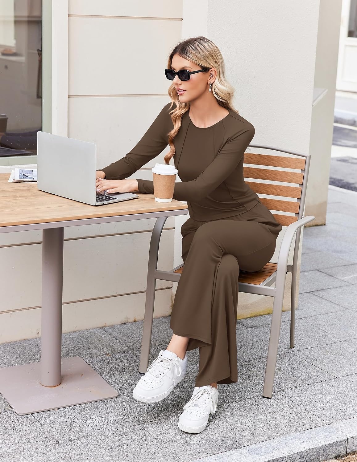 image:imageEkouaer Lounge Sets for Women 2 Piece Matching Outfits 2026Brown
