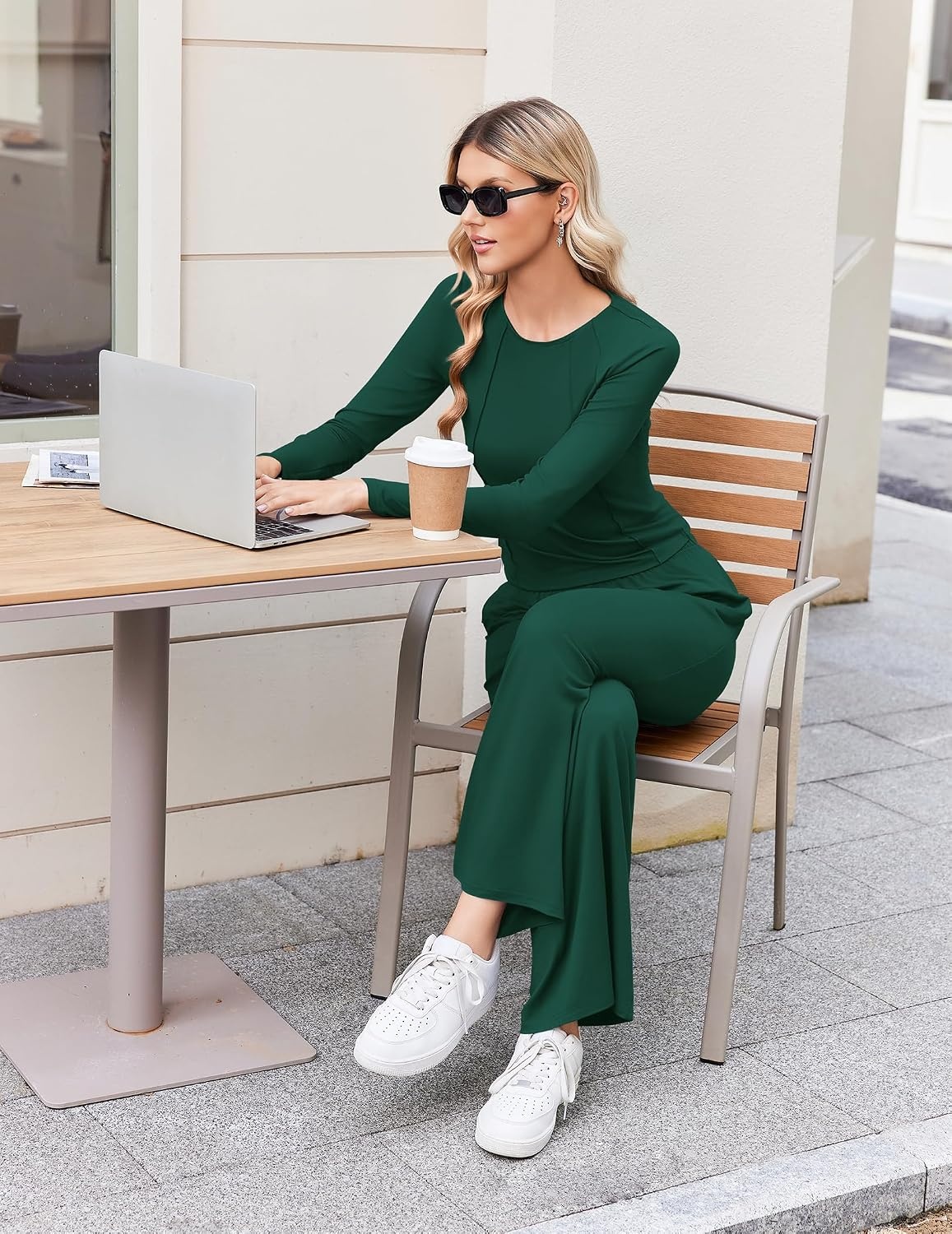 image:imageEkouaer Lounge Sets for Women 2 Piece Matching Outfits 2026Dark Green