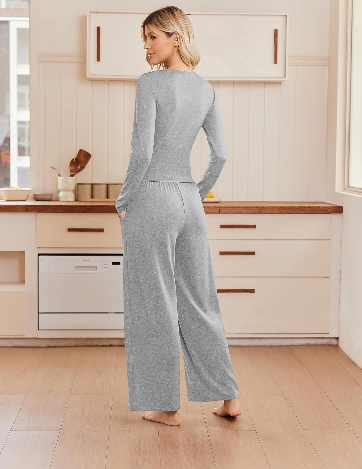 image:imageEkouaer Lounge Sets for Women 2 Piece Matching Outfits 2026Light Gray