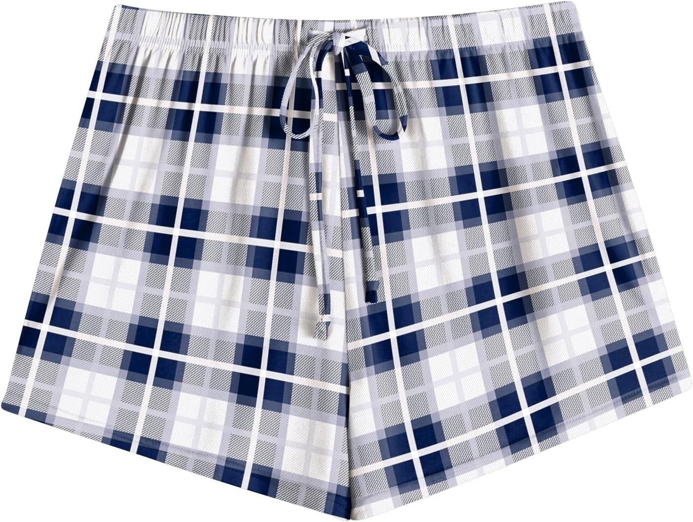 image:imageEkouaer Womens Pajama Shorts Soft Lounge Pj Bottoms Sleep Short with PocketBlue Plaid