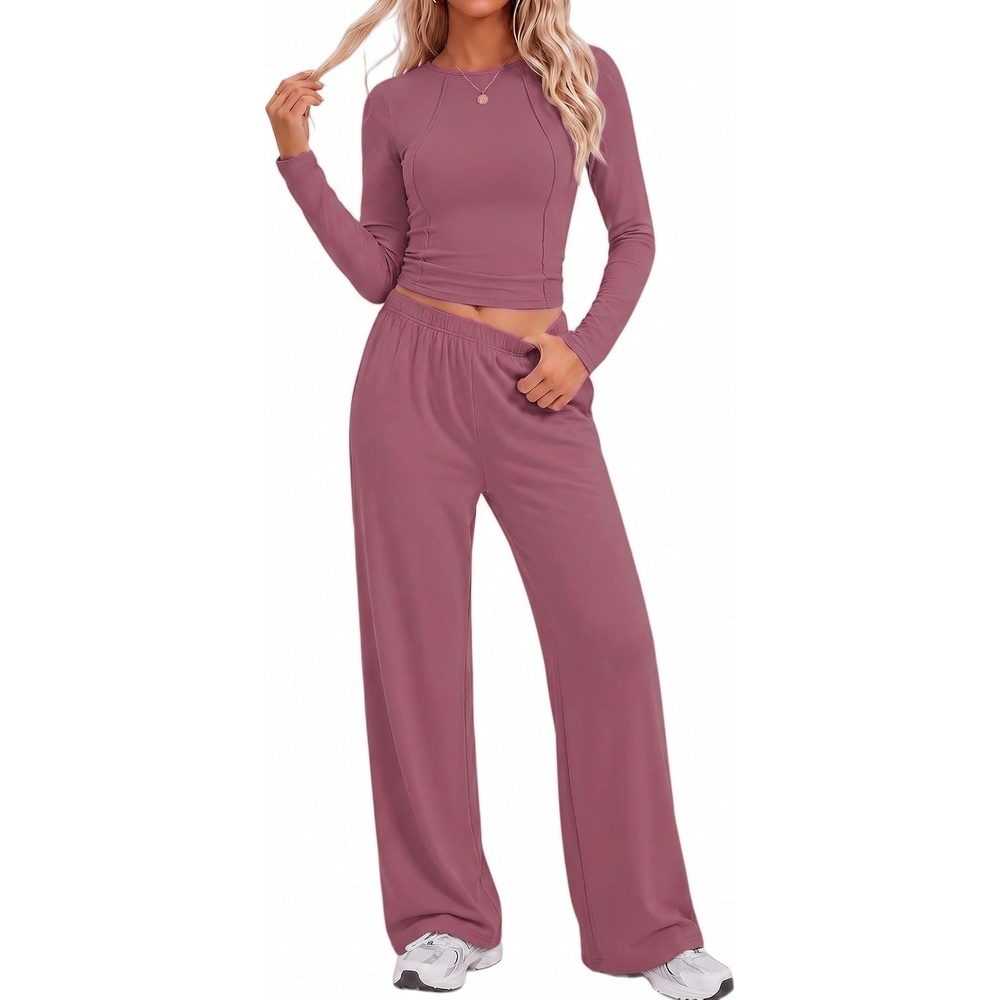 image:imageEkouaer Lounge Sets for Women 2 Piece Matching Outfits 2026Fuchsia
