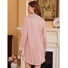 Ekouaer 2 Pack Nightgowns for Women Long Sleeve Button Down Sleep Shirt(Black/Pink)