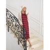 Ekouaer 2 Pack Women’s Long Sleeve Nightgown with Pockets Mumu Dresses(Christmas Deer/Black and Red Plaid)