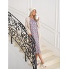 Ekouaer 2 Pack Women’s Long Sleeve Nightgown with Pockets Mumu Dresses(Dark Blue Floral/Brown Floral)