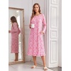Ekouaer 2 Pack Women’s Long Sleeve Nightgown with Pockets Mumu Dresses(Pink Flower/Purple Floral)
