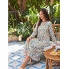 Ekouaer 2 Pack Women’s Long Sleeve Nightgown with Pockets Mumu Dresses(White Floral/Yellow Floral)