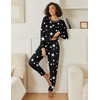 Ekouaer 2 Pack Womens Pajama Sets Long Sleeve Lounge Sets Soft Pj Loungewear Sleepwear(Black/Black Star)