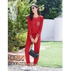 Ekouaer 2 Pack Womens Pajama Sets Long Sleeve Lounge Sets Soft Pj Loungewear Sleepwear(Black/True Red)