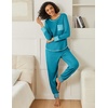 Ekouaer 2 Pack Womens Pajama Sets Long Sleeve Lounge Sets Soft Pj Loungewear Sleepwear(Blue Green/Tie Dye Blue)