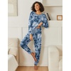 Ekouaer 2 Pack Womens Pajama Sets Long Sleeve Lounge Sets Soft Pj Loungewear Sleepwear(Blue Green/Tie Dye Blue)