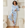 Ekouaer 2 Pack Womens Pajama Sets Long Sleeve Lounge Sets Soft Pj Loungewear Sleepwear(Coffee Gray/Star Blue)