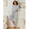 Ekouaer 2 Pack Womens Pajama Sets Long Sleeve Lounge Sets Soft Pj Loungewear Sleepwear(Cute Dog/Cute Cat)