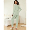 Ekouaer 2 Pack Womens Pajama Sets Long Sleeve Lounge Sets Soft Pj Loungewear Sleepwear(Light Green/Dusty Pink)