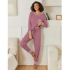 Ekouaer 2 Pack Womens Pajama Sets Long Sleeve Lounge Sets Soft Pj Loungewear Sleepwear(Light Green/Dusty Pink)