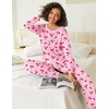 Ekouaer 2 Pack Womens Pajama Sets Long Sleeve Lounge Sets Soft Pj Loungewear Sleepwear(Light Yellow Cherry/Pink Cherry)