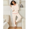 Ekouaer 2 Pack Womens Pajama Sets Long Sleeve Lounge Sets Soft Pj Loungewear Sleepwear(Light Yellow Cherry/Pink Cherry)