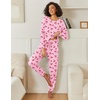 Ekouaer 2 Pack Womens Pajama Sets Long Sleeve Lounge Sets Soft Pj Loungewear Sleepwear(Light Yellow Cherry/Pink Cherry)