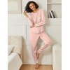 Ekouaer 2 Pack Womens Pajama Sets Long Sleeve Lounge Sets Soft Pj Loungewear Sleepwear(Lotus Pink/Light Grey)