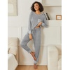 Ekouaer 2 Pack Womens Pajama Sets Long Sleeve Lounge Sets Soft Pj Loungewear Sleepwear(Lotus Pink/Light Grey)