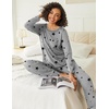 Ekouaer 2 Pack Womens Pajama Sets Long Sleeve Lounge Sets Soft Pj Loungewear Sleepwear(Middle Grey/Black Star)