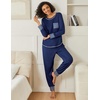 Ekouaer 2 Pack Womens Pajama Sets Long Sleeve Lounge Sets Soft Pj Loungewear Sleepwear(Navy Blue/Grey Star)