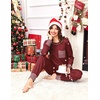 Ekouaer 2 Pack Womens Pajama Sets Long Sleeve Lounge Sets Soft Pj Loungewear Sleepwear(Wine Red/Red-black Plaid)