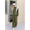 Ekouaer 2 Piece Sets for Women Half Zip Lounge Sets Matching Fall Outfits(Army Green)