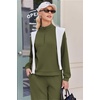 Ekouaer 2 Piece Sets for Women Half Zip Lounge Sets Matching Fall Outfits(Army Green)