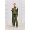 Ekouaer 2 Piece Sets for Women Half Zip Lounge Sets Matching Fall Outfits(Army Green)