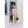 Ekouaer 2 Piece Sets for Women Half Zip Lounge Sets Matching Fall Outfits(Beige)