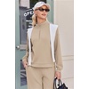 Ekouaer 2 Piece Sets for Women Half Zip Lounge Sets Matching Fall Outfits(Beige)
