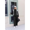 Ekouaer 2 Piece Sets for Women Half Zip Lounge Sets Matching Fall Outfits(Black)