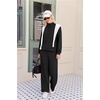 Ekouaer 2 Piece Sets for Women Half Zip Lounge Sets Matching Fall Outfits(Black)