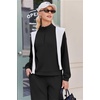 Ekouaer 2 Piece Sets for Women Half Zip Lounge Sets Matching Fall Outfits(Black)