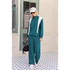 Ekouaer 2 Piece Sets for Women Half Zip Lounge Sets Matching Fall Outfits(Blue Green)