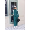 Ekouaer 2 Piece Sets for Women Half Zip Lounge Sets Matching Fall Outfits(Blue Green)