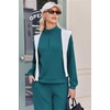 Ekouaer 2 Piece Sets for Women Half Zip Lounge Sets Matching Fall Outfits(Blue Green)