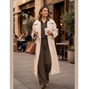 Ekouaer 2 Piece Sets for Women Half Zip Lounge Sets Matching Fall Outfits(Brown)