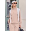 Ekouaer 2 Piece Sets for Women Half Zip Lounge Sets Matching Fall Outfits(Champagne)