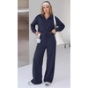 Ekouaer 2 Piece Sets for Women Half Zip Lounge Sets Matching Fall Outfits(Dark Blue)