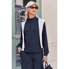 Ekouaer 2 Piece Sets for Women Half Zip Lounge Sets Matching Fall Outfits(Dark Blue)