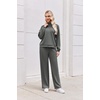 Ekouaer 2 Piece Sets for Women Half Zip Lounge Sets Matching Fall Outfits(Dark Gray)