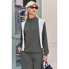 Ekouaer 2 Piece Sets for Women Half Zip Lounge Sets Matching Fall Outfits(Dark Gray)