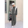 Ekouaer 2 Piece Sets for Women Half Zip Lounge Sets Matching Fall Outfits(Dark Gray)