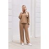 Ekouaer 2 Piece Sets for Women Half Zip Lounge Sets Matching Fall Outfits(Khaki)